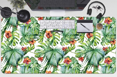 Full desk protector Hawaiian leaves