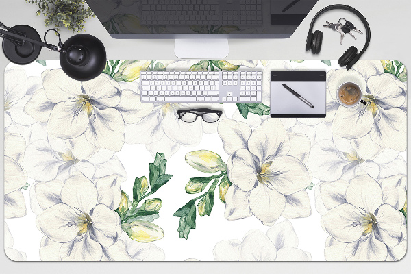 Large desk mat table protector freesia Flowers