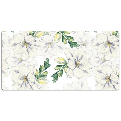 Large desk mat table protector freesia Flowers