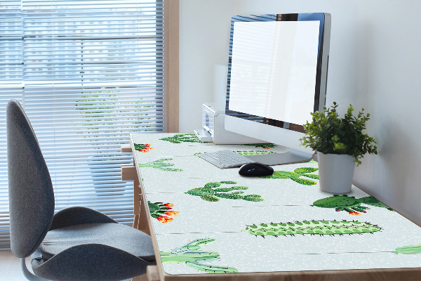 Large desk mat for children cacti