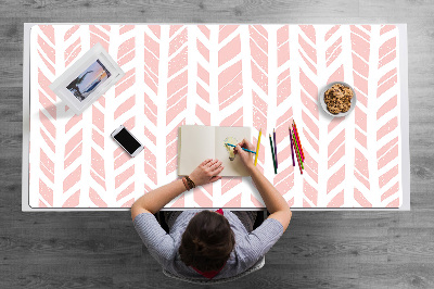 Full desk mat pink herringbone