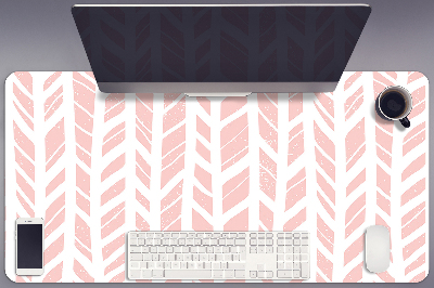 Full desk mat pink herringbone