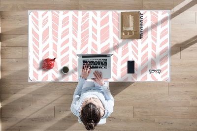 Full desk mat pink herringbone