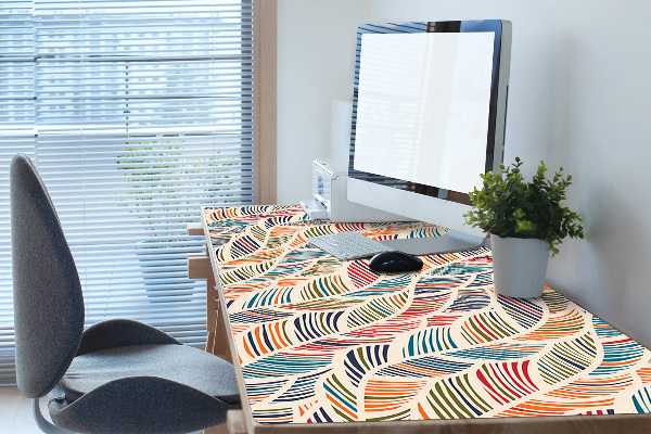 Large desk mat table protector colorful waves