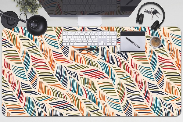Large desk mat table protector colorful waves
