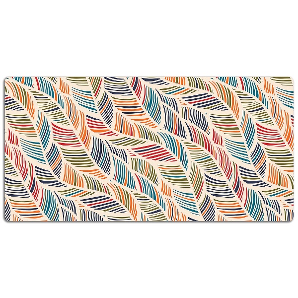 Large desk mat table protector colorful waves