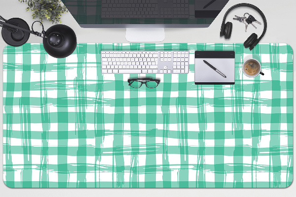 Large desk mat table protector green grille