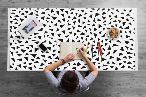 Desk pad black triangles