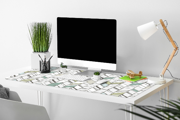 Large desk mat for children herringbone