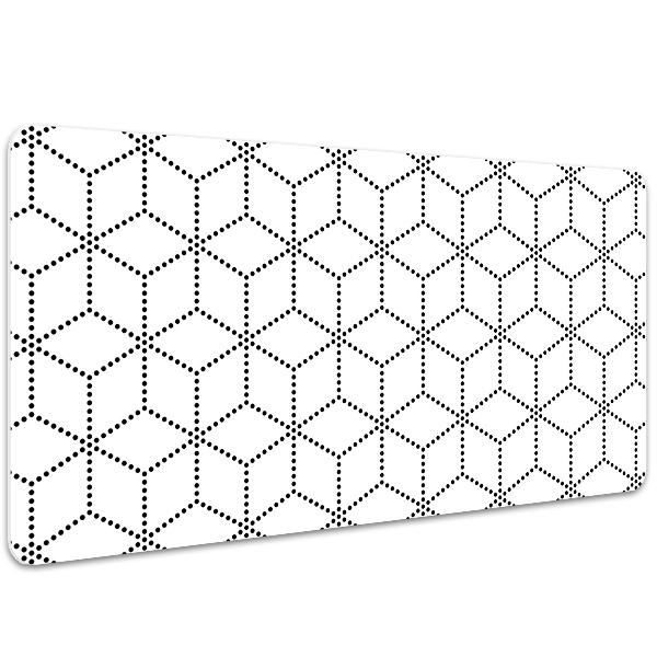 Large desk pad PVC protector gray cubes