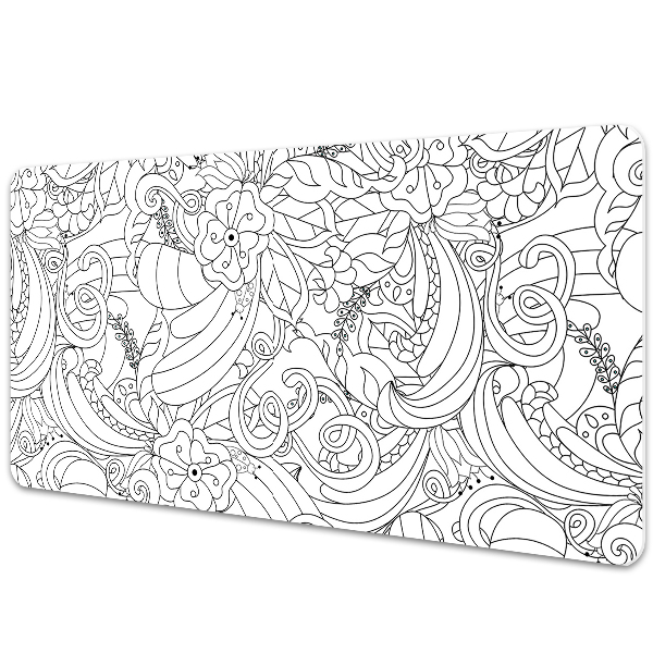 Large desk mat for children doodle pattern