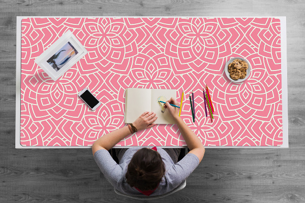 Large desk mat table protector floral pattern