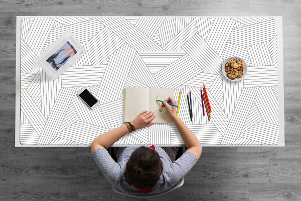 Large desk mat table protector pattern ornament