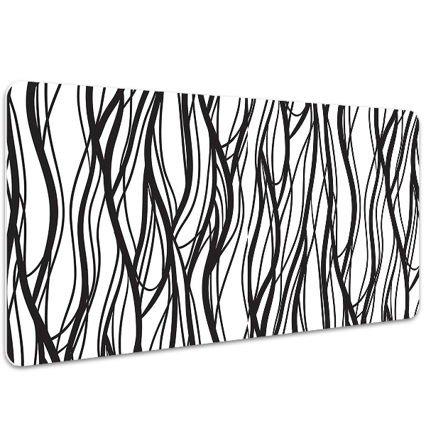 Large desk mat table protector wavy lines