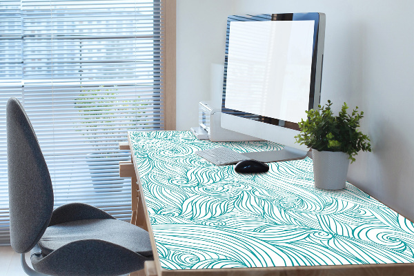 Large desk pad PVC protector vintage waves