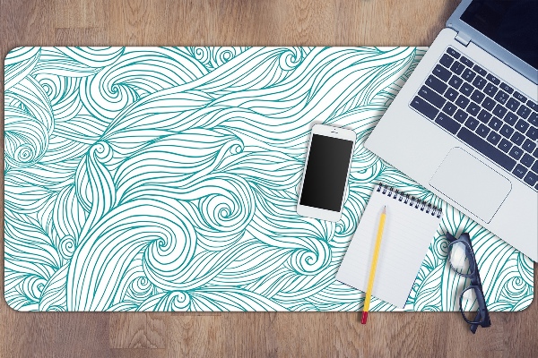 Large desk pad PVC protector vintage waves