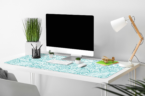 Large desk pad PVC protector vintage waves