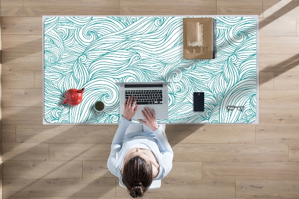 Large desk pad PVC protector vintage waves
