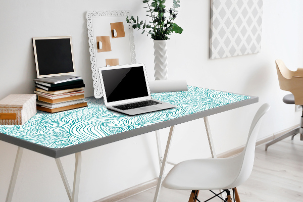 Large desk pad PVC protector vintage waves