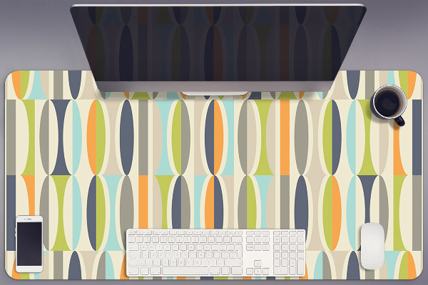 Large desk mat for children retro pattern