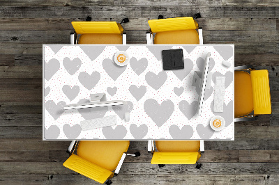 Large desk mat for children gray heart