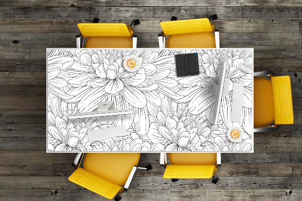 Full desk pad sketched flowers