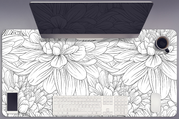 Full desk pad sketched flowers