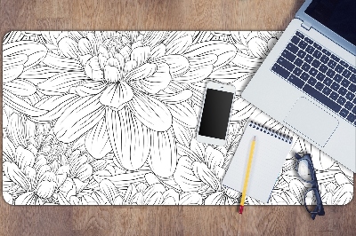 Full desk pad sketched flowers