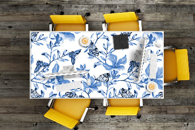 Desk pad blue flowers