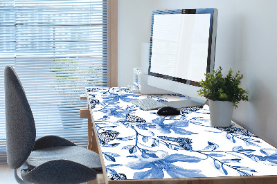 Desk pad blue flowers