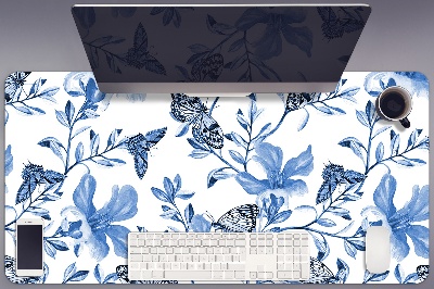 Desk pad blue flowers