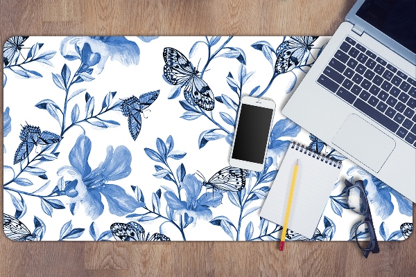 Desk pad blue flowers
