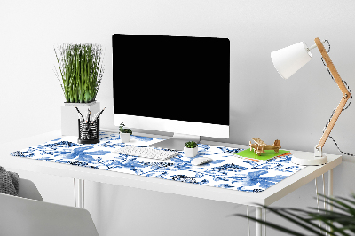 Desk pad blue flowers