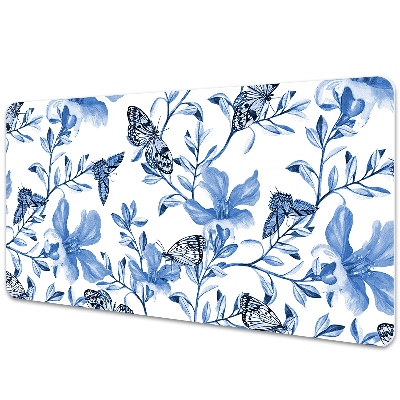 Desk pad blue flowers