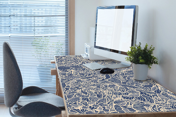Desk pad blue flower