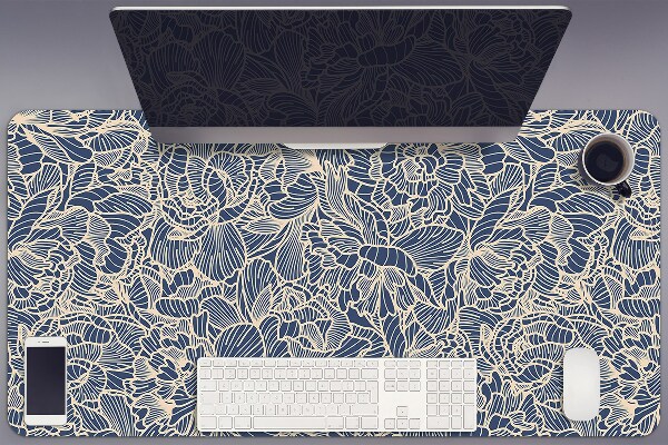 Desk pad blue flower