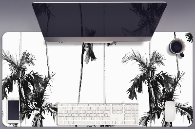 Desk mat Black and white palm