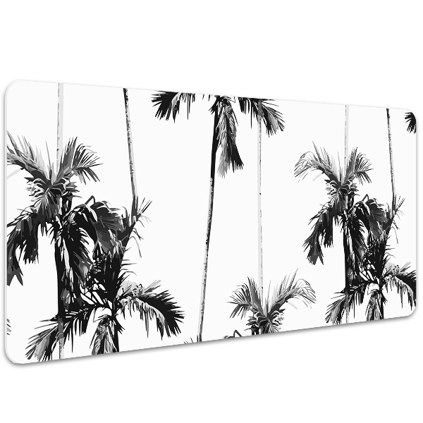 Desk mat Black and white palm