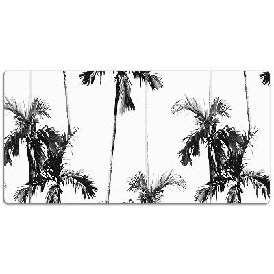 Desk mat Black and white palm