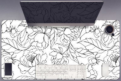 Full desk mat peony flowers