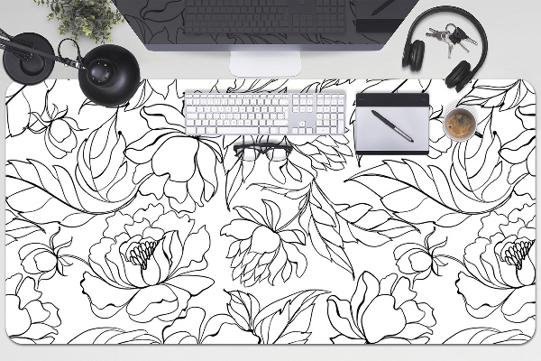 Full desk mat peony flowers