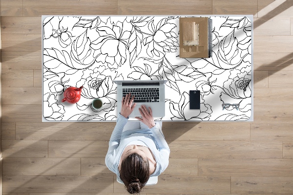 Full desk mat peony flowers