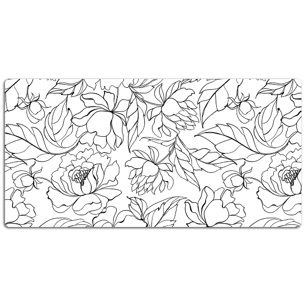 Full desk mat peony flowers