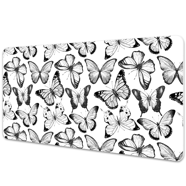 Desk mat Black and white butterfly