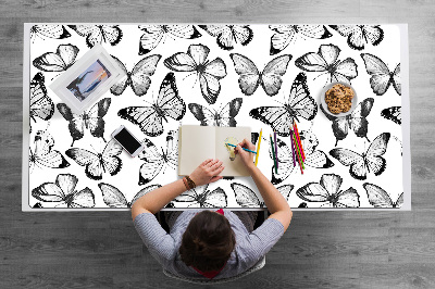 Desk mat Black and white butterfly