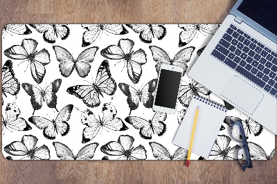 Desk mat Black and white butterfly