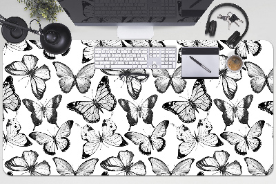 Desk mat Black and white butterfly