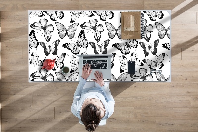 Desk mat Black and white butterfly