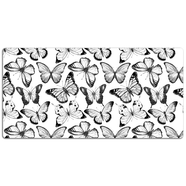 Desk mat Black and white butterfly