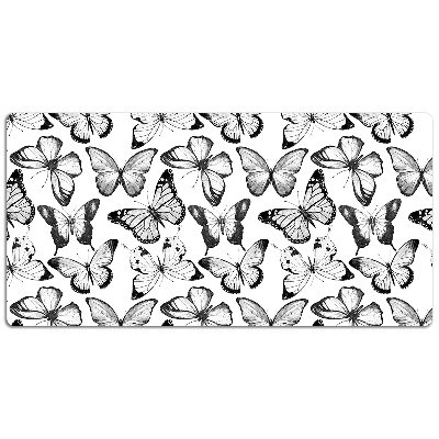 Desk mat Black and white butterfly